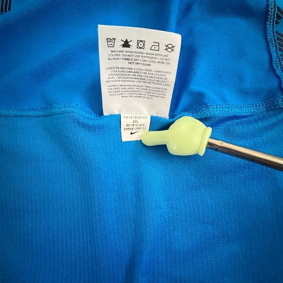 Nike Golf Tour Performance Dri-Fit Pixel Fade Polo Blue 2XL Pocket Swoosh - Picture 6 of 10